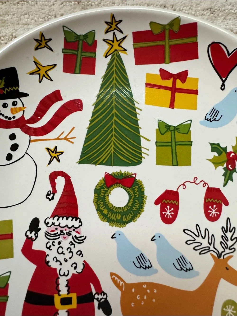 6 Room Creative Holiday Icons Christmas Appetizer Dessert Plates Multicolor 6